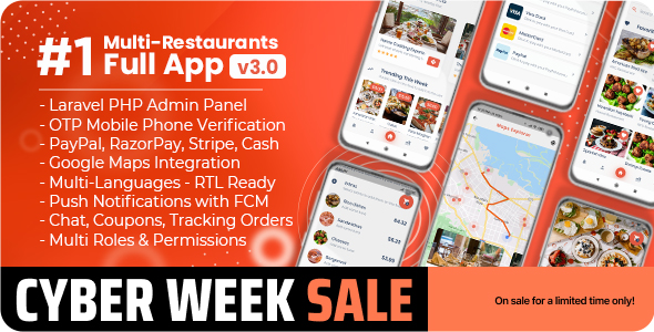 We install, brand and customize Food Delivery Flutter + PHP Laravel Admin Pan in 48 hours.