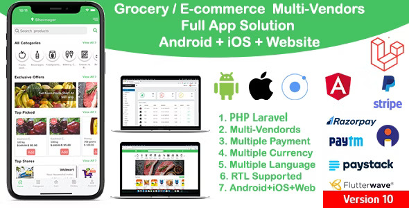 We install, brand and customize grocery / delivery services / ecommerce multi in 48 hours.