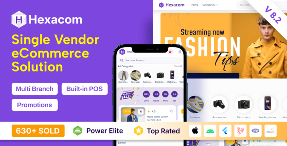 We install, brand and customize Hexacom single vendor eCommerce App with Webs in 48 hours.