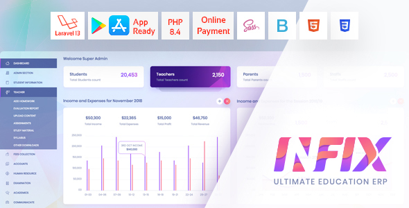 We install, brand and customize InfixEdu School ERP in 48 hours.