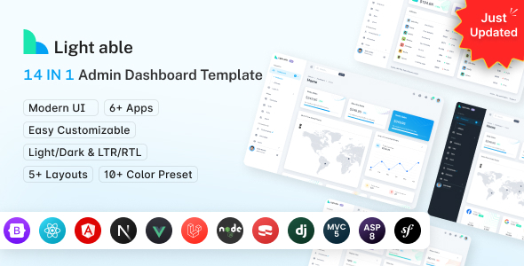 We install, brand and customize Light Able Admin & Dashboard Template in 48 hours.